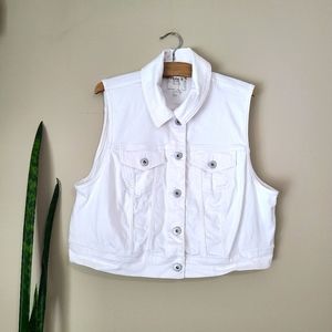 Torrid White Denim Vest